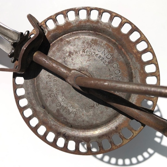 Vintage Edlund Hand Mixer Egg Beater Green Wood Handle Stainless Made in USA - Picture 6 of 8